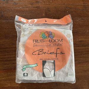 100% Cotton FRUIT OF THE LOOM Briefs Granny Panties Size 7 Print 3 PAIR